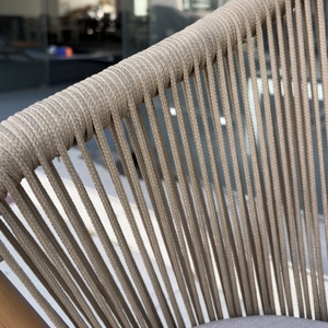 Sedia <span class=keywords><strong>da</strong></span> Giardino di Lusso all'Ingrosso, <span class=keywords><strong>Poltrona</strong></span> in Alluminio Antiruggine con Schienale in Corda e Cuscino per Villa, Cortile e Terrazza - Product Image 4