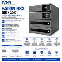 Eaton 9SX 15K 20K 15kVA 20kVA UPS Online Rak/Tower Konvertibel dengan Cadangan Baterai Eksternal untuk Pusat Data Server