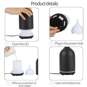 电动香水扩散器陶瓷精油7色发光二极管扩散器香气消除器便携式扩散器冷雾加湿器 - Product Image 6