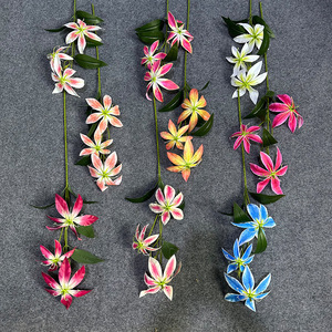 Bouquets de lys artificiels en soie, fleurs réalistes, décorations de mariage, 60 cm de long - Product Image 2