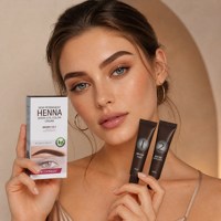 Набор для окрашивания бровей Salon Brown Henna, 15 мл, крем-краска с активатором для четкого и объемного цвета бровей, эффект красоты, OEM