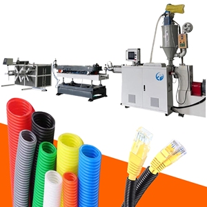 Machine de fabrication de tuyaux ondulés monocouche en PE/PVC, machine de fabrication de tuyaux d'air conditionné en plastique, machine de fabrication de gaines électriques en PVC/PE - Product Image 1