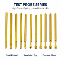 Sonde de contact personnalisée usinée CNC par électroérosion à fil, pointe de précision plaquée or, à ressort, pour test de circuits imprimés