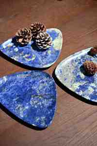 Ensemble <span class=keywords><strong>de</strong></span> plats à bonbons en marbre bleu bolivien - Plats en pierre naturelle faits à la main pour la décoration <span class=keywords><strong>de</strong></span> la maison, des desserts et <span class=keywords><strong>de</strong></span> la table - Product Image 6