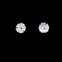 Perles de fleurs en nacre naturelle 8 mm, coquillages sculptés, fleurs blanches irisées, perles en vrac pour la fabrication élégante de bijoux et de boucles d'oreilles