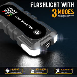 Démarreur <span class=keywords><strong>de</strong></span> voiture 5000A Peak, booster <span class=keywords><strong>de</strong></span> batterie portable 12V avec pinces <span class=keywords><strong>de</strong></span> sécurité intelligentes pour moteurs essence et diesel - Product Image 5