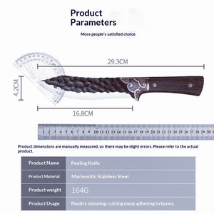 <span class=keywords><strong>Couteau</strong></span> à viande mongol manuel Sharp avec lame en acier haute dureté et manche en bois pour l'abattage de porcs et de moutons, série 5Cr - Product Image 4