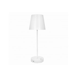 Lampada da Tavolo LED Touch in Metallo Bianco Altair 30cm per Camera da Letto e Studio - Product Image 1