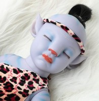 Boneka Bayi Reborn Bersinar dalam Gelap, Figur Bayi Vinyl Lembut 20 inci 50cm dengan Pakaian Cetak Leopard Kustom