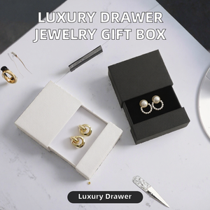 Luxury Paper Jewelry Earring <b>Box</b>, Custom Printed Logo Gift <b>Box</b>, <b>Black</b> White Available for Jewelry Store Packaging - Product Image 2