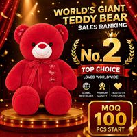 Pabrik Grosir OEM ODM Beruang Teddy Merah Raksasa dengan Bordir I Love You untuk Hadiah Hari Valentine untuknya Hadiah Ulang Tahun.