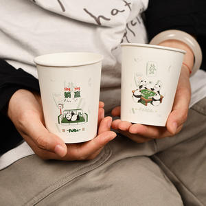 แก้วกาแฟกระดาษสีน้ำเงินพร้อมฝาเครื่องดื่มร้อน8ออนซ์10ออนซ์12ออนซ์18ออนซ์แบบใช้แล้วทิ้งพิมพ์ลายได้ตามต้องการ - Product Image 4