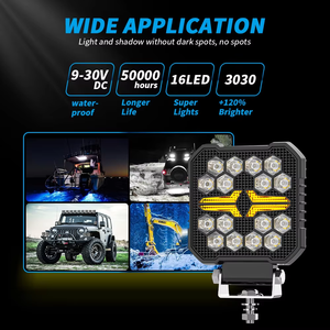 Dxz Mới Nhất 18W <span class=keywords><strong>LED</strong></span> Làm Việc Ánh Sáng Màu Trắng Hổ Phách 6500K Nhiệt Độ Màu Cho 4X4 Off-Road Xe Tải Máy Kéo ATV UTV Thuyền <span class=keywords><strong>9</strong></span>-36V Xe Bán Tải - Product Image 5