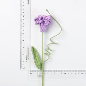 Commercio all'ingrosso Multi-colore unidirezionale Crochet narciso fiore ornamento di lana a maglia narciso ramo foglia per Halloween popolare - Product Image 6