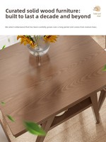 Ensemble table et chaises de balcon en bois massif, trois pièces, empilable, design moderne, mobilier pour petits appartements ZY006