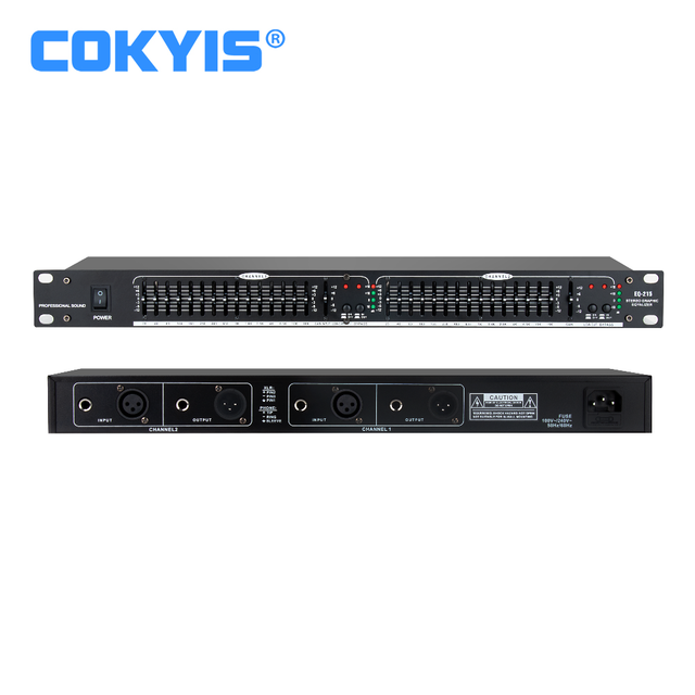 Factory EQ-215 Dual Channel 15 Band Active Metal Stereo Graphic Equalizer Audio Filter Professional Stage Sound Equipment