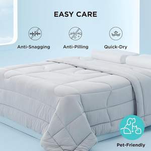 <span class=keywords><strong>Couverture</strong></span> de refroidissement double face à insertion de couette légère et respirante grise Queen Size certifiée OEKO pour les dormeurs chauds - Product Image 2