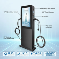 Chargeur de véhicule électrique pour publicité extérieure IP65 IK10 55 ° Chargeur secteur C sans écran noir avec revêtement anti-UV et palette renforcée