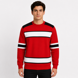 Sweat-shirt de hockey pour homme, rayé, color block, col rond, pour les jours de match - Product Image 5