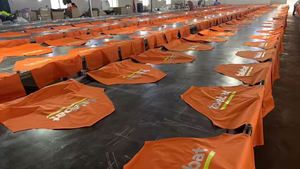 Clothing Manufactures <b>T</b> Shirts OEM Orange Color Over Size Polyester Sublimation Own Brand Display Round Neck Long Sleeve <b>T</b> Shirt - Product Image 3