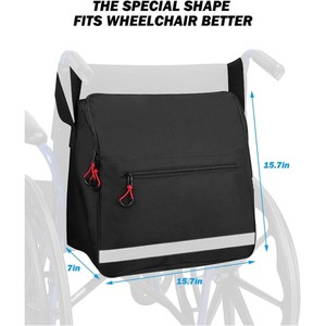 Bolsa de Almacenamiento Colgante para Silla de Ruedas, de Gran Capacidad, Rectangular, con Gancho, de Tela de Poliéster, para Viajes - Product Image 4