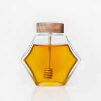 En gros Unique Souvenir Verre Miel Emballage Bouteilles Pot Contenants Pot Avec Cuillères