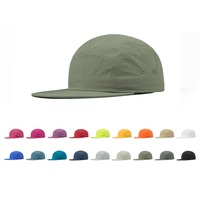 Casquette de course à 5 panneaux à séchage rapide pour l'extérieur, en nylon, à visière plate, légère, pour le camping, avec logo personnalisé, casquette de baseball, casquette trucker