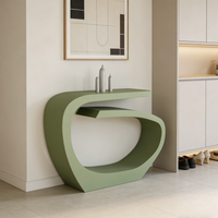 ML-ST06 Table console moderne en bois massif sur mesure haut de gamme, forme incurvée organique, pour salon, salle à manger, appartement, bureau, hôtel