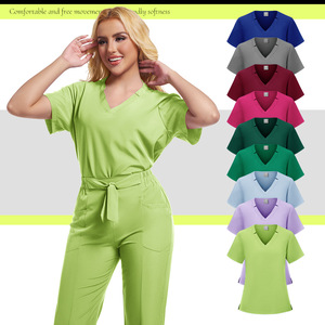 Cross Border Handwashing Set Short Sleeve Long Leg Uniform For Beauty Salon Medical Staff Clinics Women Workwear Moisture - Product Image 4