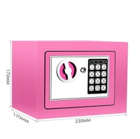 17 E Mini armoire murale alimentée par batterie de qualité DIY coffre-fort en acier avec serrure à code numérique stockage d'argent pour hôtels