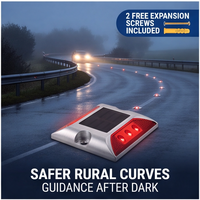 Delineateur de circulation solaire réfléchissant en alliage d'aluminium IP68 pour usage extérieur, type œil de chat, pour routes industrielles