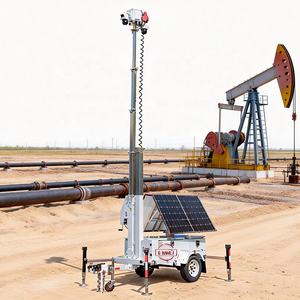 Remorque <span class=keywords><strong>solaire</strong></span> mobile avec panneaux solaires pliables et mât manuel de 6 m pour chantier de construction - Product Image 2
