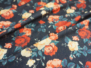 Đen N Đỏ nở hoa in trên kim loại duy nhất Jersey vải dệt kim - Product Image 5