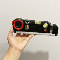 Mètre laser numérique multifonction 3-en-1 avec niveau à bulle, télémètre et outil de mesure horizontale