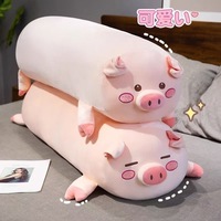 Coussin décoratif en peluche cochon mignon brodé, super doux, unisexe, jouet anti-stress pour enfants