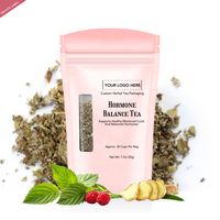 Thé Herbal Équilibre Hormonal Marque Blanche pour la Ménopause, Feuilles de Framboisier et Menthe Verte en Vrac pour Femmes, Naturel et Sans Caféine