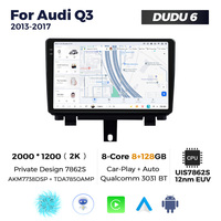 DUDUAUTO DUDU7 Versi Kustom Radio Mobil DVD Player Mendukung Slot Kartu Eksternal LTE +5G untuk Audi Q3 2013-2017