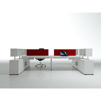 Station de travail moderne pour deux personnes Table de bureau cloison combinaison de bureau élégants bureaux de personnel en mélamine