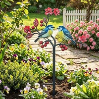 Kreativer Vogel-Gartenstecker aus Eisenkunst – Outdoor-Gartendekoration mit rustikalem Finish für Terrassen- und Wegegestaltung