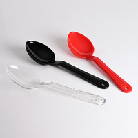 Cuillère à salade réutilisable de qualité alimentaire Cuillères en plastique dur Cuillère à assaisonnement publique à long manche Buffet d'hôtel Restaurant Cantine