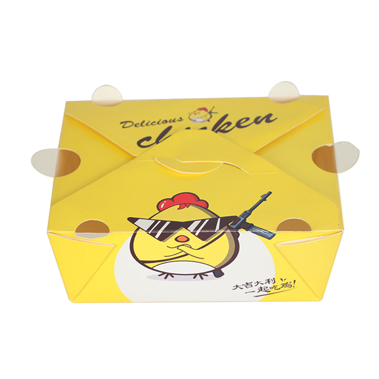 Customized coating paper food boxes food grade paper material take away fast food container