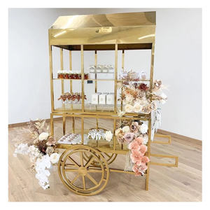 Fournitures de mariage, décoration de <span class=keywords><strong>bar</strong></span> à bonbons de mariage, présentoir de gâteau de bonbons, chariot de bonbons blancs de mariage - Product Image 3