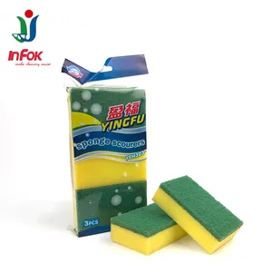 Kualitas Tinggi Warna-warni Cleaner Cleaning Scrub Cuci Perlengkapan Dapur Sponge Scourer