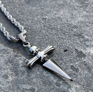 Collar con Colgante Cruzado <span class=keywords><strong>de</strong></span> Hunter X Hunter Inspirado en el Anime, Estilo Punk Casual para Hombre, <span class=keywords><strong>Cadena</strong></span> <span class=keywords><strong>de</strong></span> Aleación con Baño <span class=keywords><strong>de</strong></span> <span class=keywords><strong>Oro</strong></span>/Plata, Selección Semanal - Product Image 1