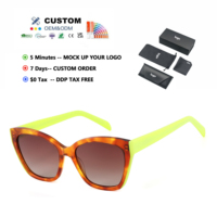 Nouvelles Lunettes de Soleil Tendance Cat-eye en Acétate, Style Designer, Protection UV, Vente en Gros Disponible, Polarisées pour Femme, Idéales pour l'Extérieur