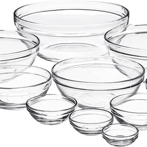 Cheap Multi Capacity Classic Sealed Box Dessert Dish Tableware Serving Glass Salad Bowl