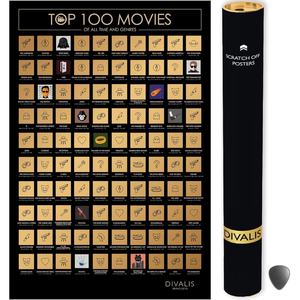 Póster Rasca y Gana de Películas, Fácil de Enmarcar, Lista de los Mejores Películas para Ver, Póster de Cine para Raspar, Desafío de Películas Imprescindibles - Product Image 1