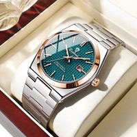 BINBOND jam tangan tahan air bercahaya, jam tangan olahraga kalender Quartz tahan guncangan B1128