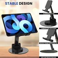 Support pliable pour téléphone et tablette 360° °   Support de téléphone portable réglable en hauteur et en angle, portable, accessoires de bureau