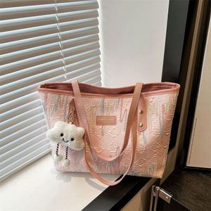 New <b>Large</b> PU <b>Canvas</b> Tote <b>Bags</b> for Women Zipper Closure Candy Pattern Fashion Portable Solid Color <b>Bags</b> for Daily Commuting - Product Image 3
